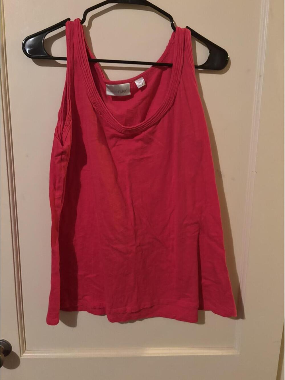 Avenue Pink Sleeveless Draped Tank Top